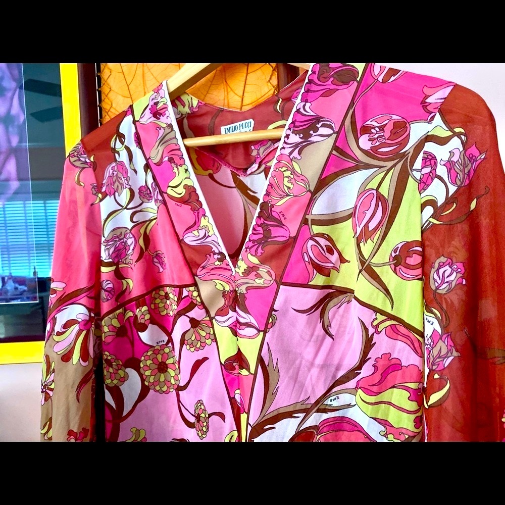 💐VINTAGE EMILIO PUCCI EPFR HOST PICK 1960s Caftan S - Picture 2 of 8